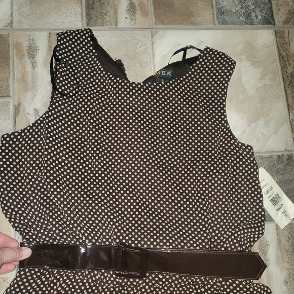 MSK Polka Dot Dress with belt - Picture 2 of 4